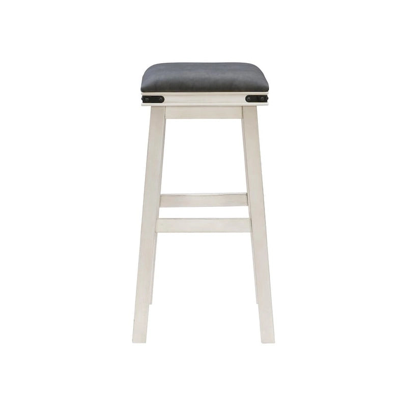Backless Barstool with Faux Leather Seat