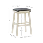 Backless Barstool with Faux Leather Seat