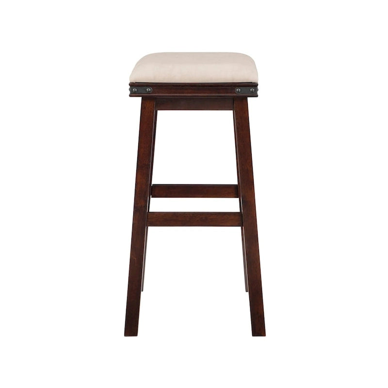 Backless Barstool with Faux Leather Seat
