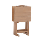 Foldable TV Tray Table Set with Storage Stand