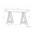 MASSIVHOLZ und Metall 127 cm breiter, moderner industrieller Konsolentisch aus MASSIVEM WALNUSSHOLZ und Metall in Walnuss