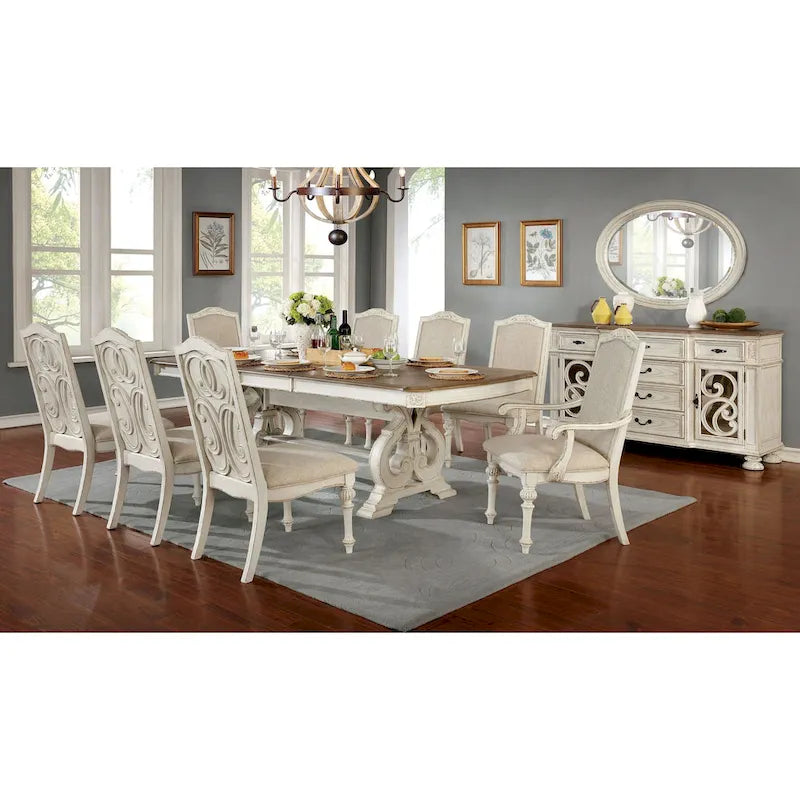 Ausziehbarer Esstisch Farmhouse White 96 Zoll