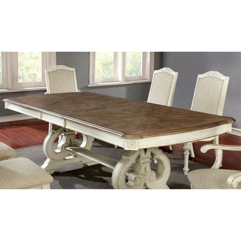 Ausziehbarer Esstisch Farmhouse White 96 Zoll