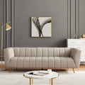 Mid-Century Modern Sofa aus vollnarbigem italienischem Leder in Hellgrau