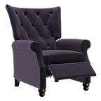 Velvet Pushback Recliner Chairs, Set of 2