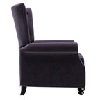 Velvet Pushback Recliner Chairs, Set of 2