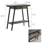 Konsolentisch aus Holz mit Schublade und Metallgestell