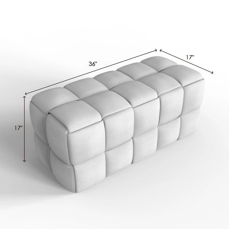 36-Inch Padded Box Weave Bench