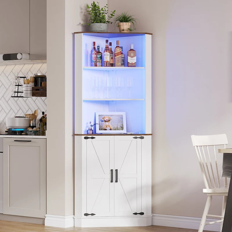 66" Corner Cabinet with LED Light
