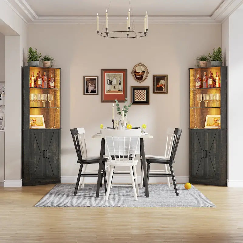 66" Corner Cabinet with LED Light