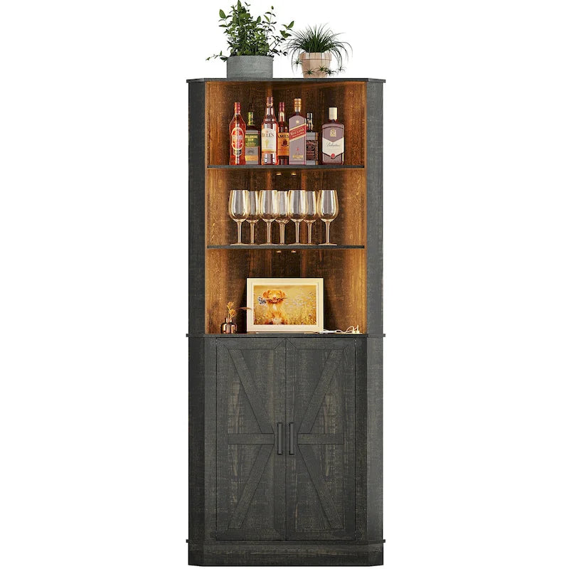 66" Corner Cabinet with LED Light