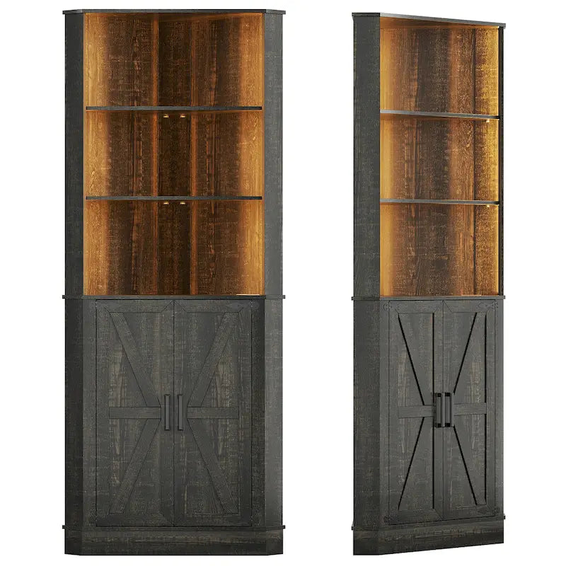 66" Corner Cabinet with LED Light