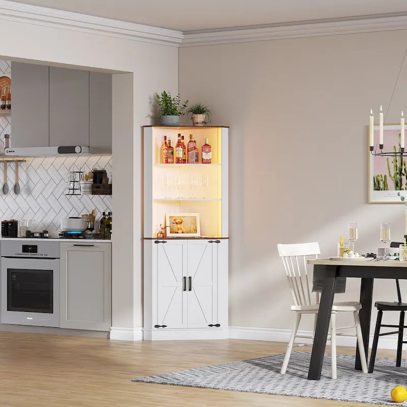 66" Corner Cabinet with LED Light