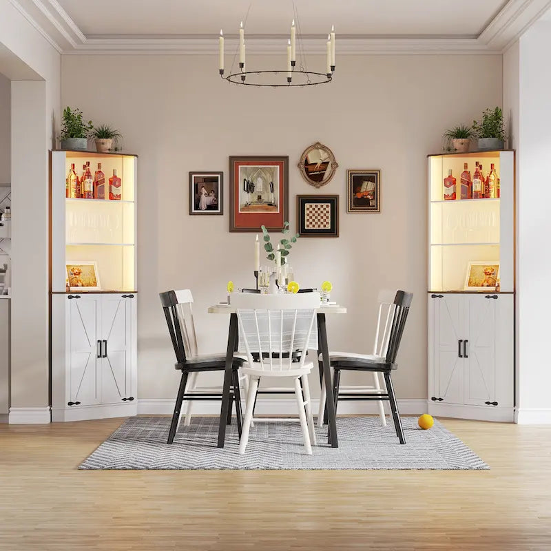 66" Corner Cabinet with LED Light