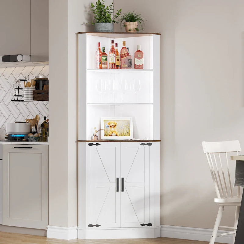 66" Corner Cabinet with LED Light