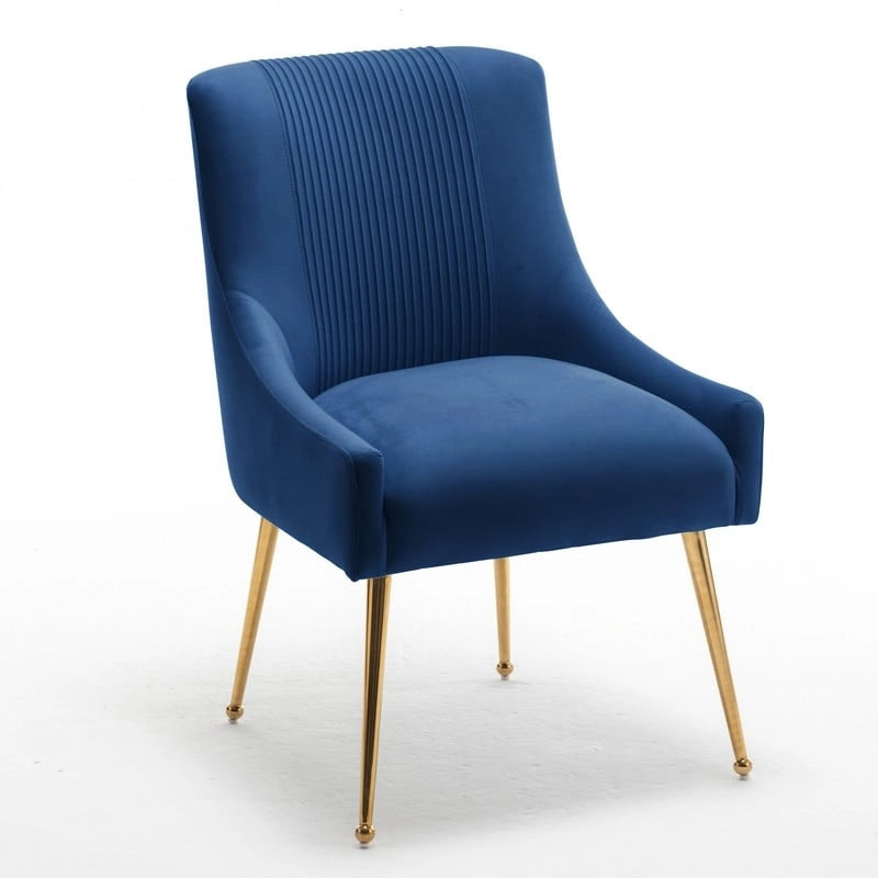 Modern Glam Bouclé Gefalteter Samt Esszimmerstuhl oder Schminktischstuhl 4er-Set mit Griff an der Rückseite