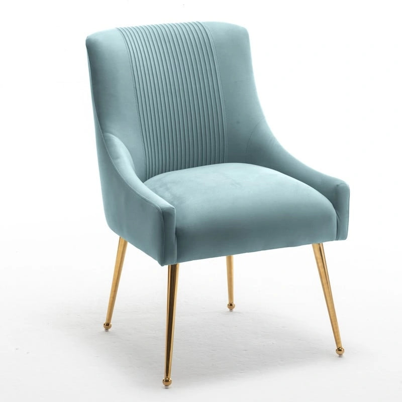 Modern Glam Bouclé Gefalteter Samt Esszimmerstuhl oder Schminktischstuhl 4er-Set mit Griff an der Rückseite