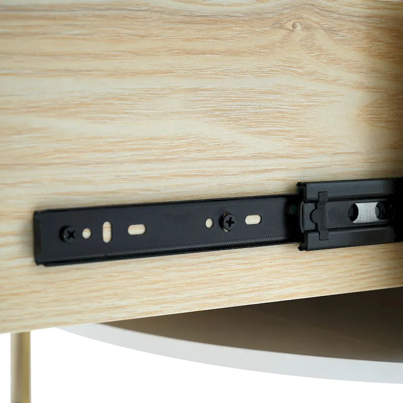 Moderner runder Couchtisch mit 2 großen Schubladen