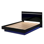 Contemporary Black LED Platform Bed