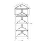 Corner Bookcase with 4 Shelves, White