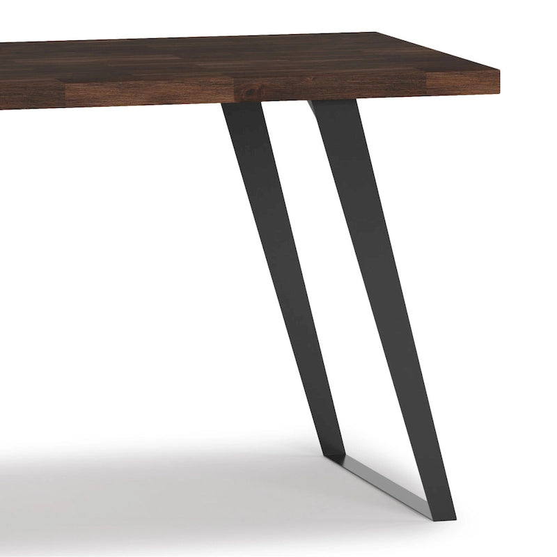 Acacia Wood Flat Top Desk with Metal Legs – 54 Inch