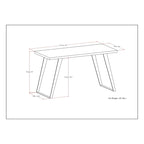 Acacia Wood Flat Top Desk with Metal Legs – 54 Inch