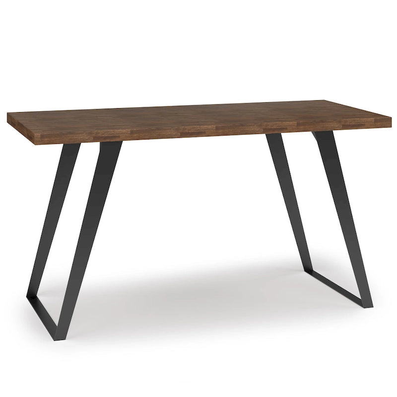 Acacia Wood Flat Top Desk with Metal Legs – 54 Inch
