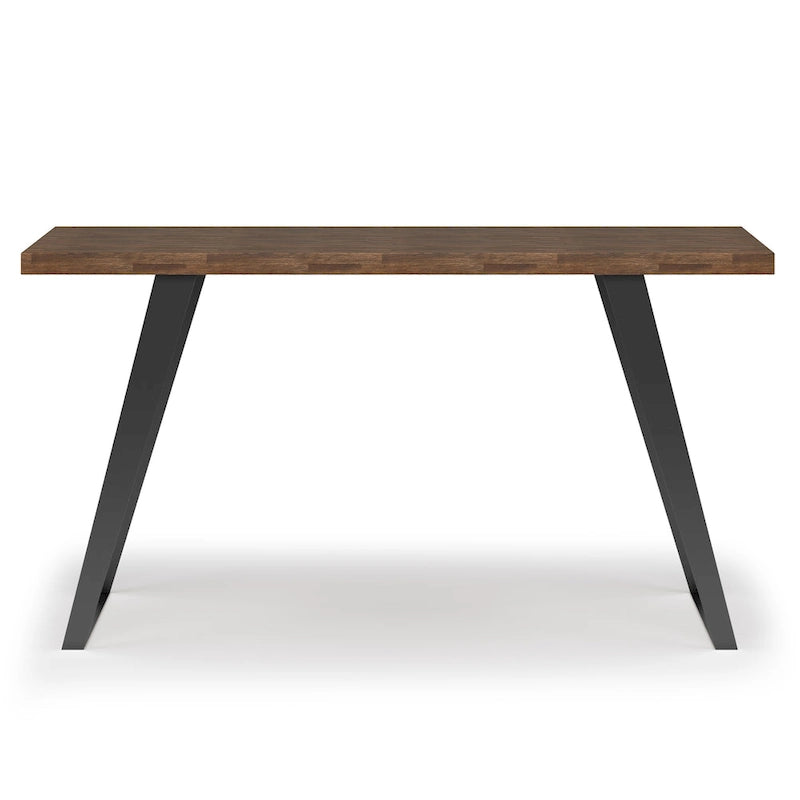 Acacia Wood Flat Top Desk with Metal Legs – 54 Inch