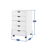 5-Drawer Storage Cabinet with Wheels