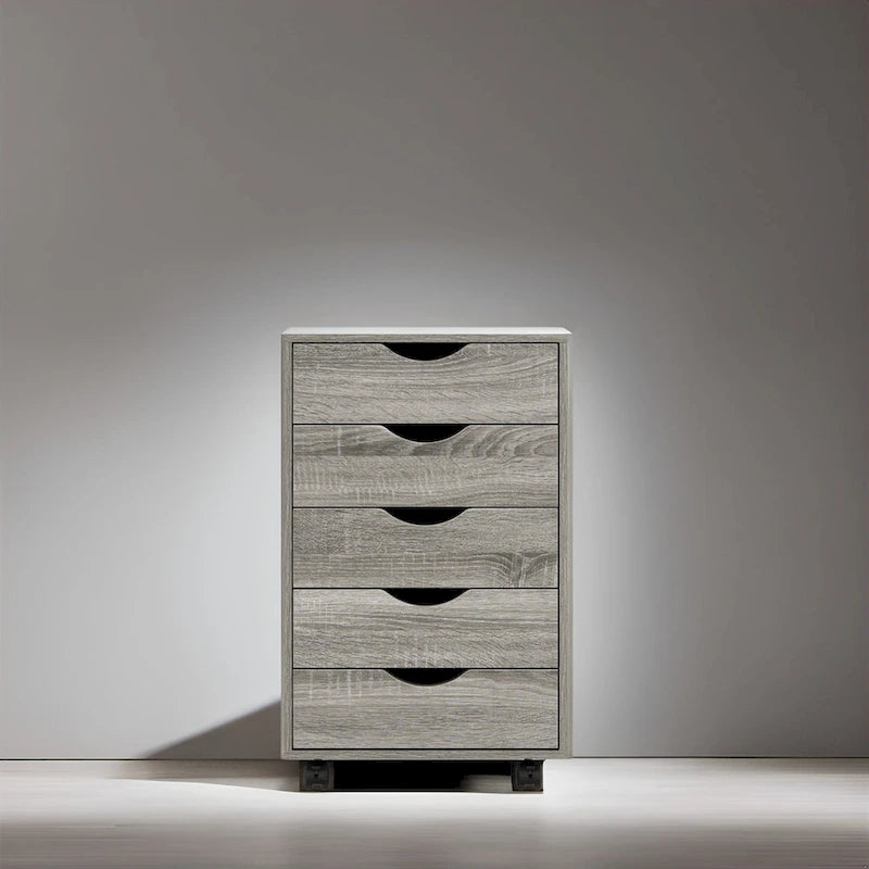 5-Drawer Storage Cabinet with Wheels