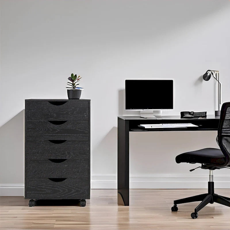 5-Drawer Storage Cabinet with Wheels