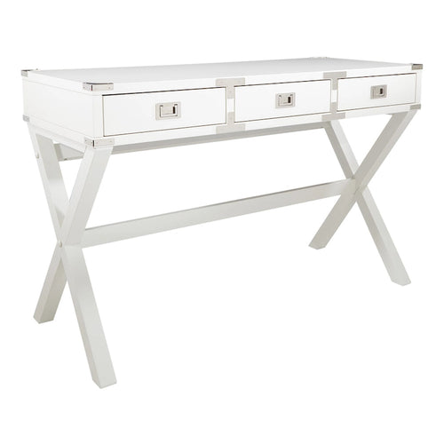 46-Inch Writing Desk with Power Station and Storage Drawers