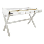 46-Inch Writing Desk with Power Station and Storage Drawers
