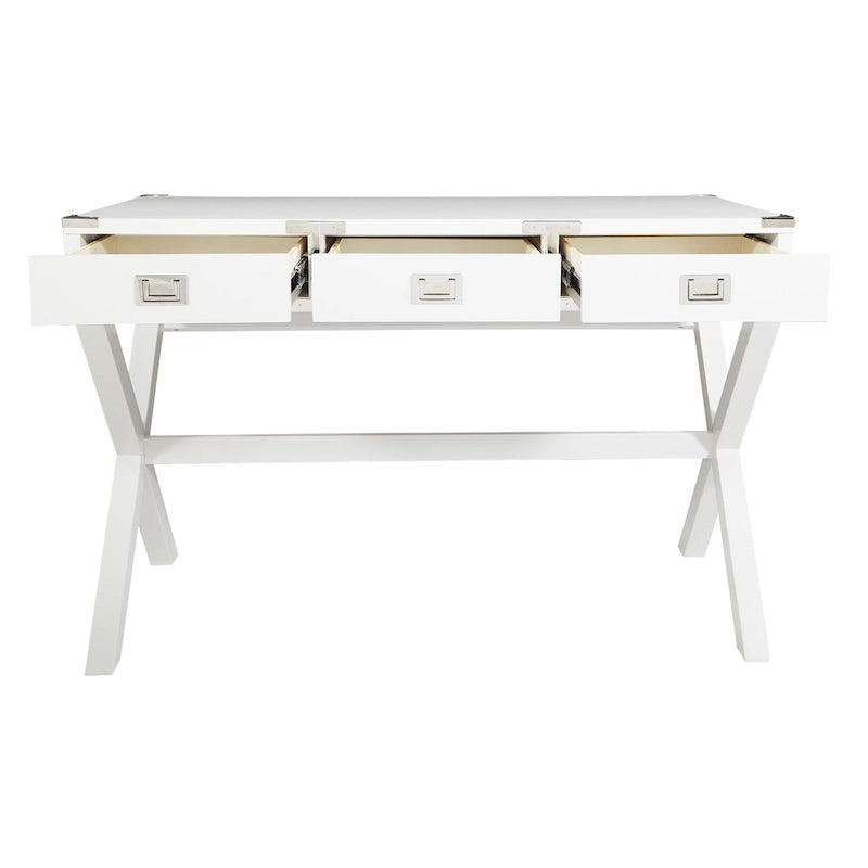 46-Inch Writing Desk with Power Station and Storage Drawers