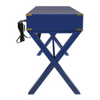 46-Inch Writing Desk with Power Station and Storage Drawers