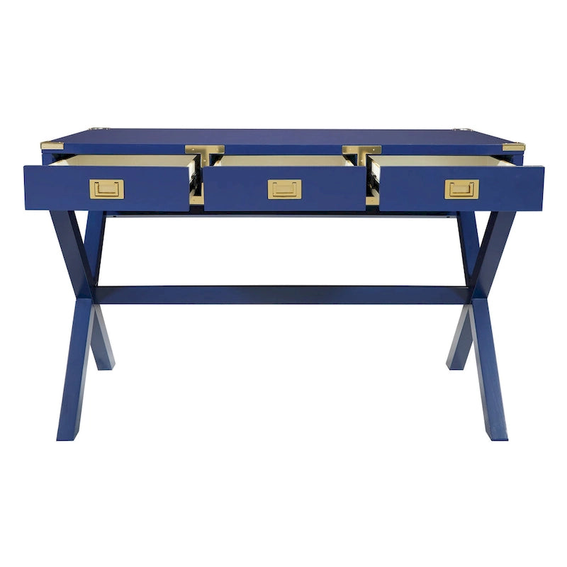 46-Inch Writing Desk with Power Station and Storage Drawers