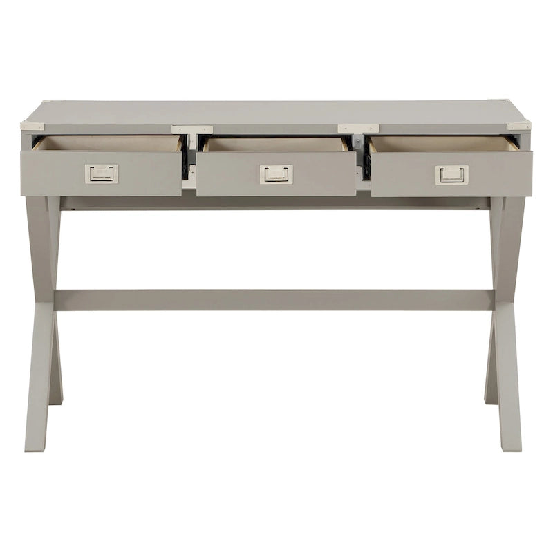 46-Inch Writing Desk with Power Station and Storage Drawers