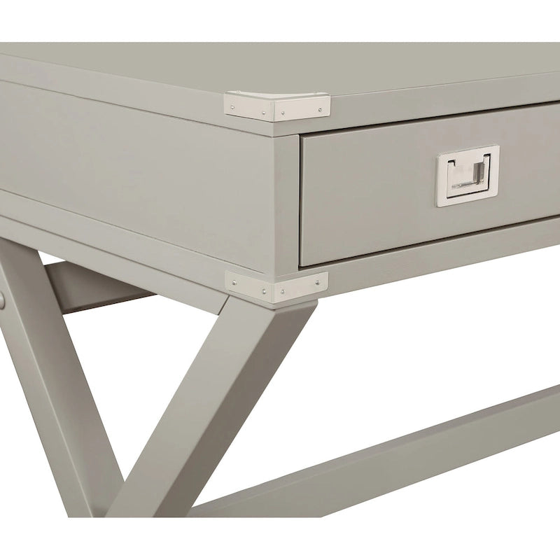 46-Inch Writing Desk with Power Station and Storage Drawers