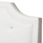 White Modern Platform Bed with Upholstered Headboard