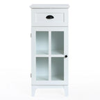 Slim Bathroom Storage Cabinet with Glass Door - 37 H x 15.7 W x 11.8 D