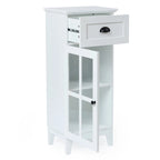 Slim Bathroom Storage Cabinet with Glass Door - 37 H x 15.7 W x 11.8 D