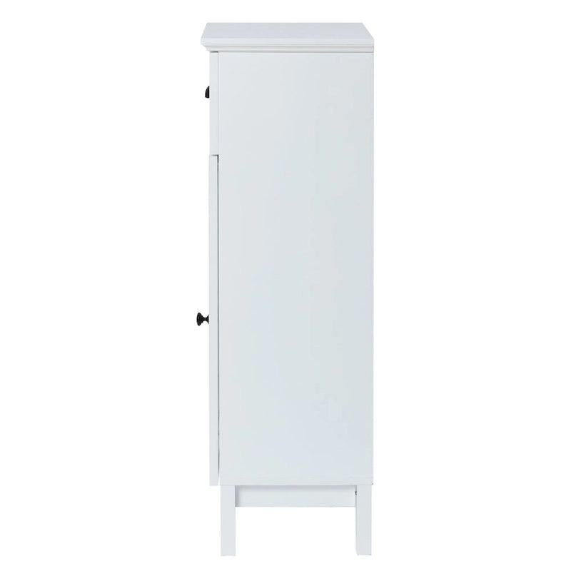 Slim Bathroom Storage Cabinet with Glass Door - 37 H x 15.7 W x 11.8 D