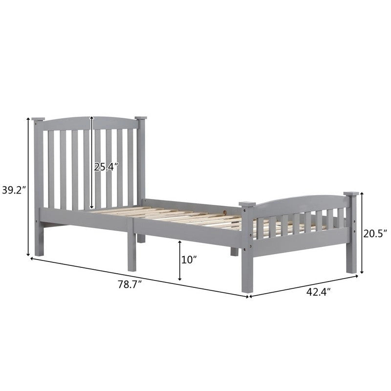 Wood Platform Bed with Headboard