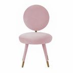 Armless Velvet Dining Chair with Oval Back