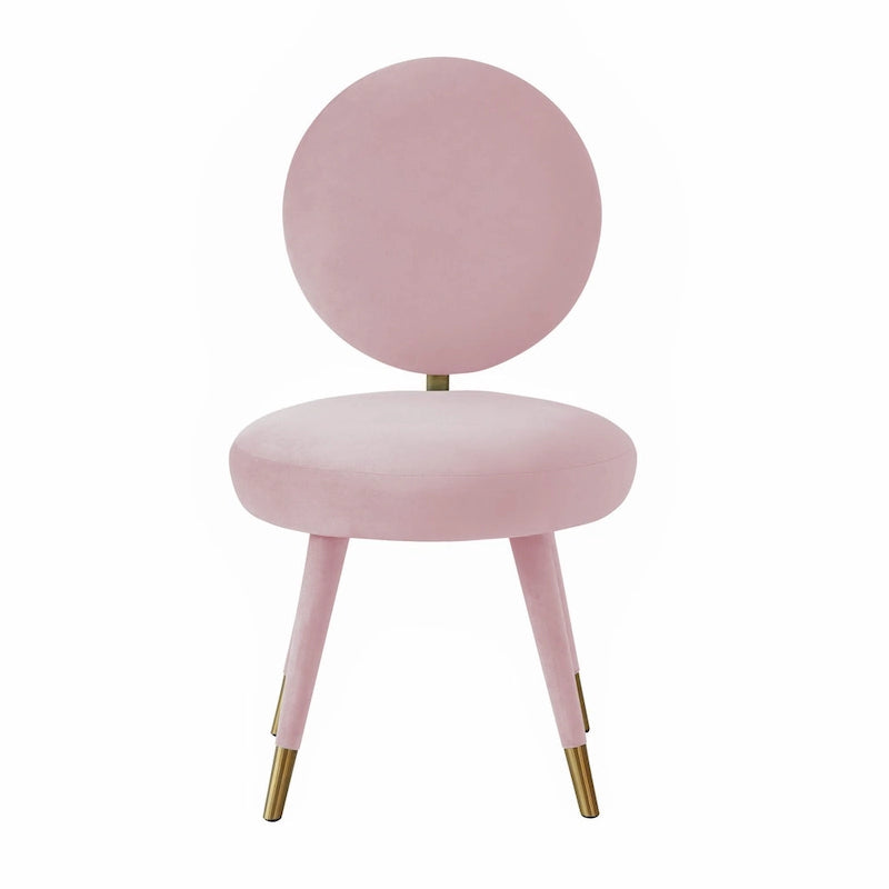 Armless Velvet Dining Chair with Oval Back