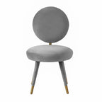 Armless Velvet Dining Chair with Oval Back