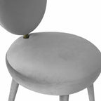 Armless Velvet Dining Chair with Oval Back