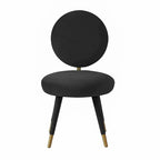 Armless Velvet Dining Chair with Oval Back