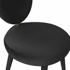 Armless Velvet Dining Chair with Oval Back