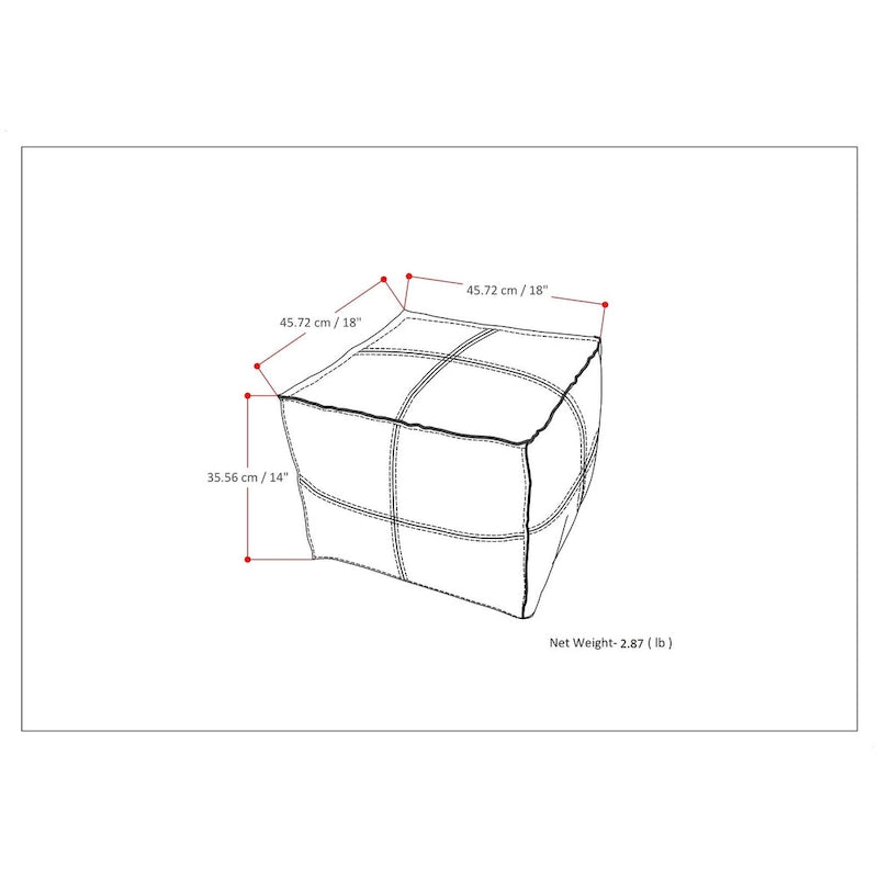 Böhmischer quadratischer Pouf